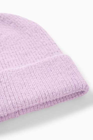 Ados & jeunes adultes - CLOCKHOUSE - bonnet en maille - violet clair