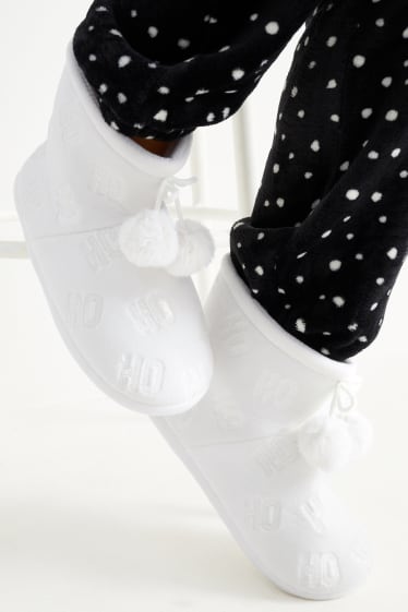Dames - Kerstpantoffels - wit