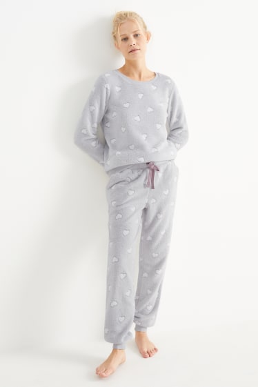 Women - Pyjama bottoms - patterned - light gray