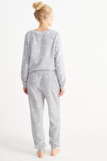 Mujer - Pantalón de pijama - estampado - gris claro