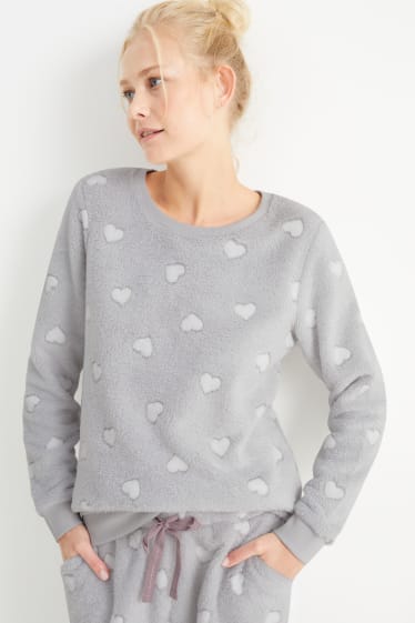 Women - Pyjama top - patterned - light gray