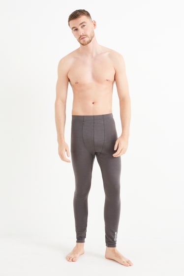 Herren - Lange Thermo-Unterhose  - dunkelgrau