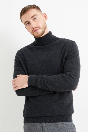 Home - Jersei de coll alt de caixmir - gris fosc