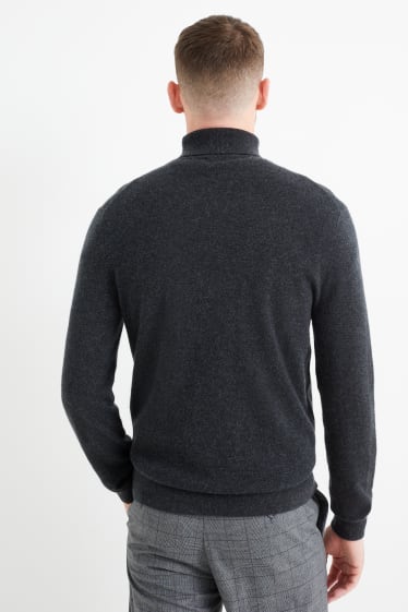 Home - Jersei de coll alt de caixmir - gris fosc