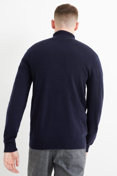 Heren - Coltrui, deels met kasjmier - wolmix - donkerblauw