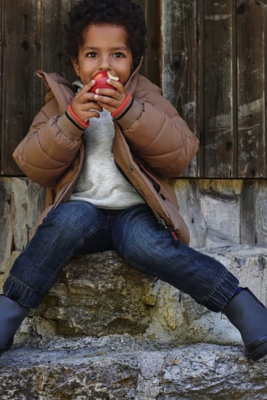 Bambini - Giacca trapuntata con cappuccio - marrone