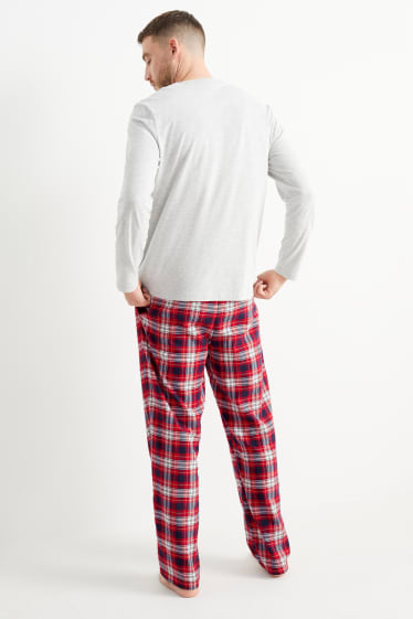 Hommes - Pyjama de Noël avec pantalon en flanelle - ours polaire - gris clair chiné