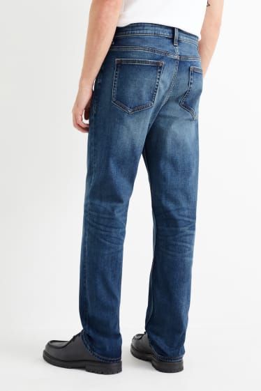 Mężczyźni - Straight jeans - dżinsy ocieplane - jog denim - LYCRA® - dżins-ciemnoniebieski