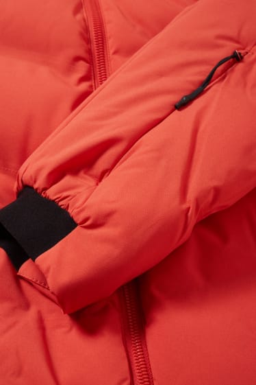 Heren - Ski-jas met capuchon - rood