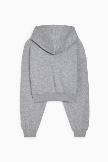 Tieners & jongvolwassenen - CLOCKHOUSE - korte hoodie - licht grijs-mix