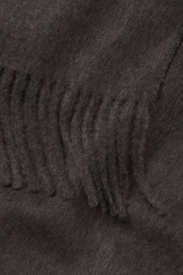 Uomo - Sciarpa con frange - grigio scuro