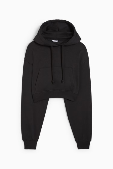 Tieners & jongvolwassenen - CLOCKHOUSE - korte hoodie - zwart