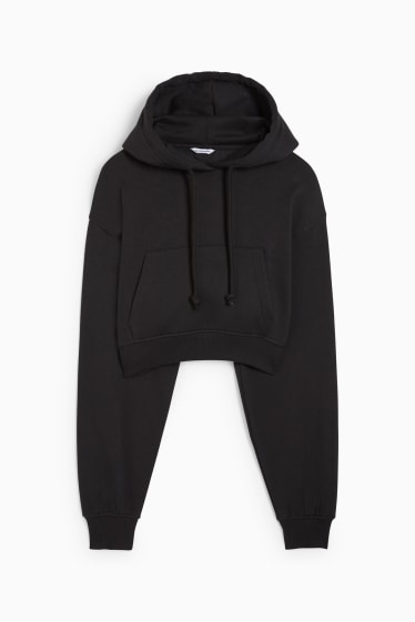 Damen - Crop Hoodie - schwarz