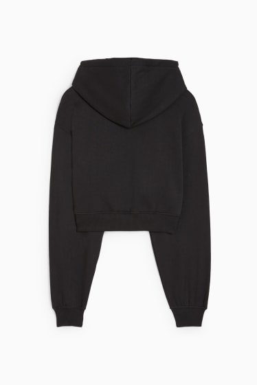 Tieners & jongvolwassenen - CLOCKHOUSE - korte hoodie - zwart