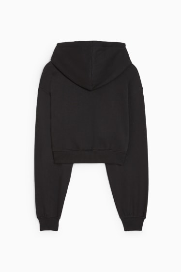 Damen - Crop Hoodie - schwarz