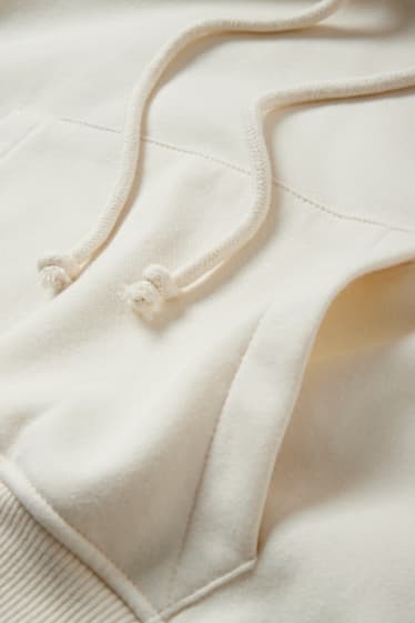 Tieners & jongvolwassenen - CLOCKHOUSE - korte hoodie - crème wit