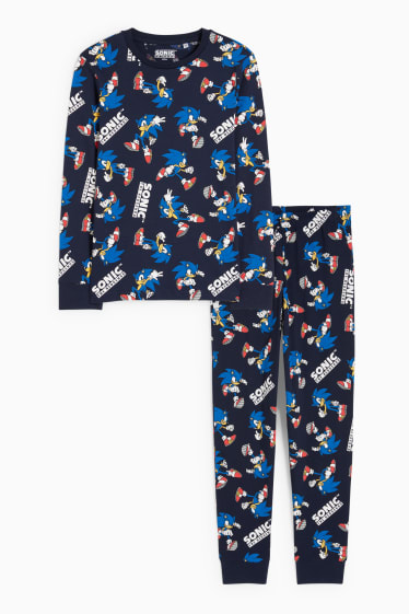 Dětské - Ježek Sonic - pyžamo - 2dílné - tmavomodrá