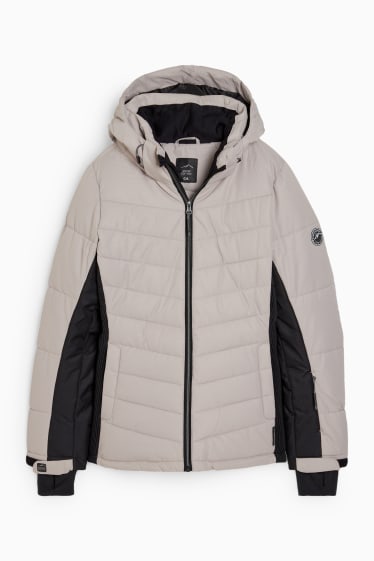 Women - Ski jacket with hood - gray