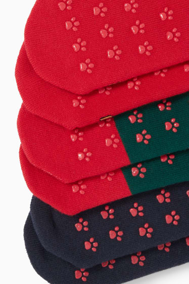 Niños - Pack de 3 - La Patrulla Canina - calcetines navideños antideslizantes - azul oscuro