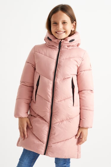 Bambini - Cappotto trapuntato con cappuccio - rosa