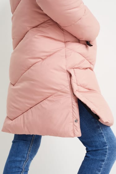 Kinderen - Gewatteerde mantel met capuchon - roze