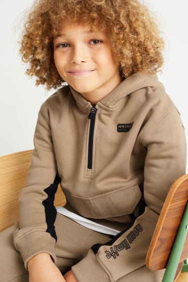 Kinderen: jongens - Hoodie - taupe