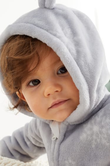 Unisexe - Flocons de neige - combinaison en polaire pour bébé - gris clair