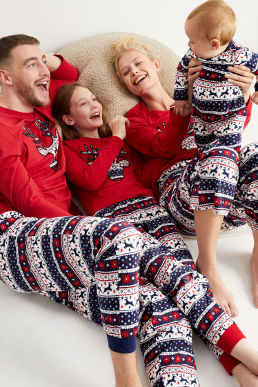 Unisexe - Renne - pyjama de Noël pour bébé - à motifs - bleu foncé