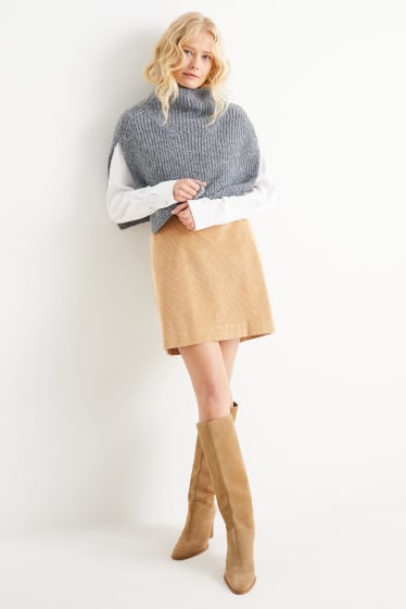 Women - Corduroy skirt - beige