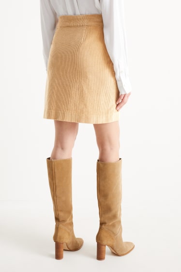 Women - Corduroy skirt - beige