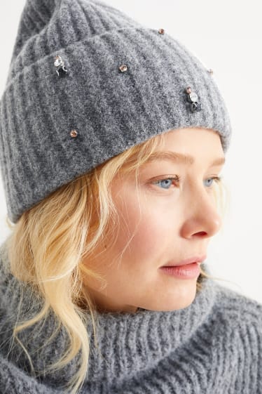 Mujer - Gorro de punto - gris