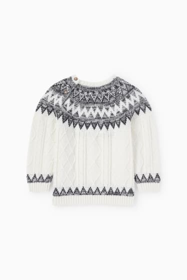 Baby Buben - Baby-Pullover - Zopfmuster - cremeweiß