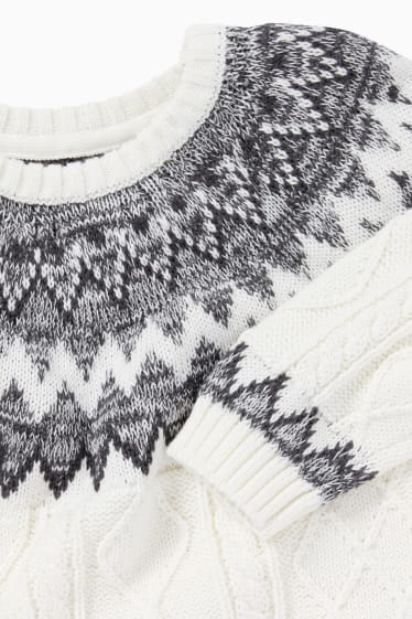 Baby Buben - Baby-Pullover - Zopfmuster - cremeweiß