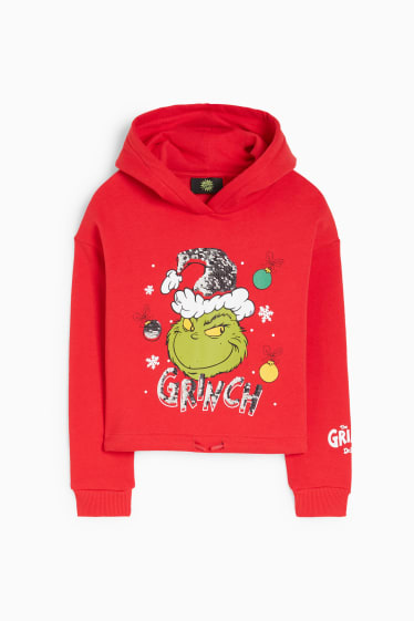 Kinder Mädchen - Der Grinch - Weihnachts-Hoodie - rot