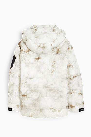 Herren - Steppjacke mit Kapuze  - cremeweiss
