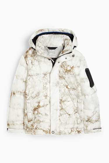 Herren - Steppjacke mit Kapuze  - cremeweiss