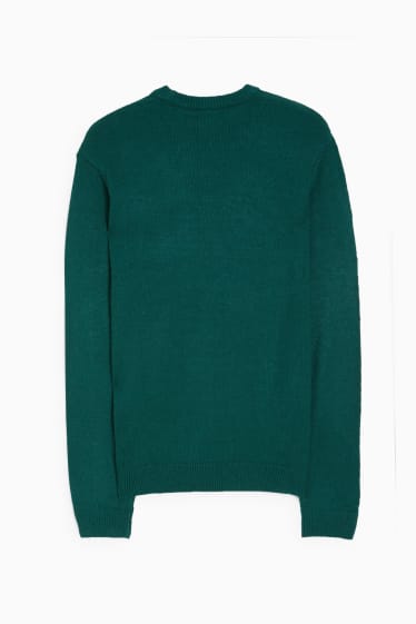 Heren - Trui voor de kerst - rendier Rudolf - groen