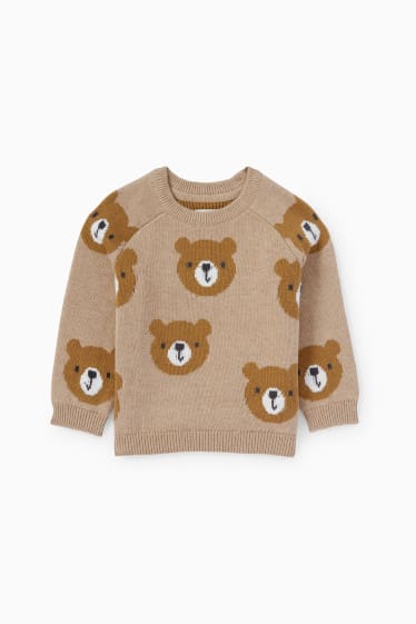 Babys - Beertje - babytruitje - beige