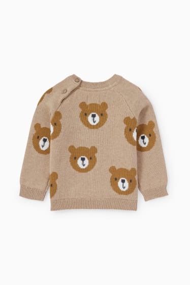 Babies - Teddy bear - baby jumper - beige