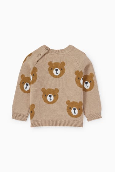 Baby Buben - Bärchen - Baby-Pullover - beige