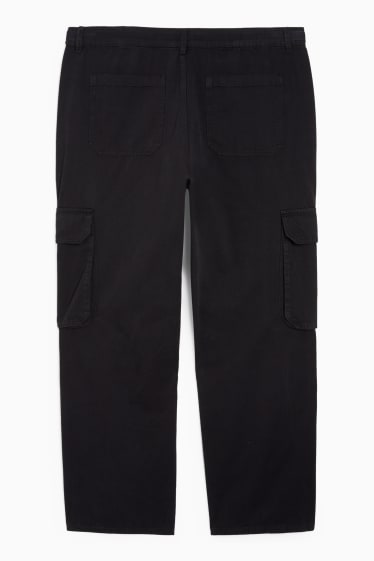 Jóvenes - CLOCKHOUSE- pantalón cargo - high waist - straight fit - negro