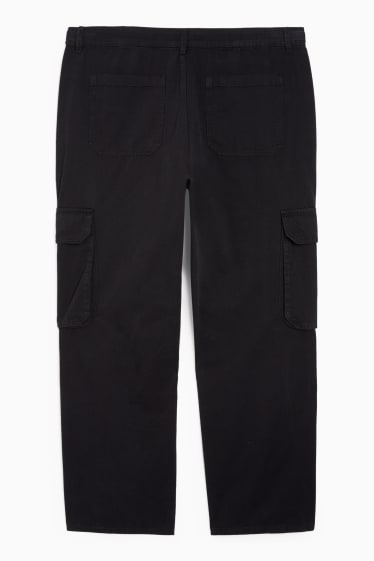 Adolescenți și tineri - CLOCKHOUSE - pantaloni cargo - talie înaltă - straight fit - negru