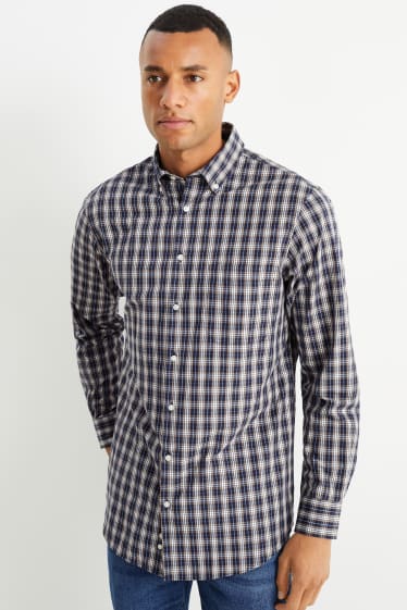 Hombre - Jersey de punto fino y camisa - regular fit - button down - beis
