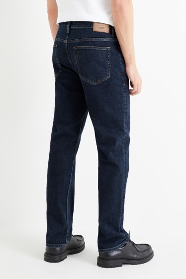 Mężczyźni - Straight jeans - ciepłe dżinsy - dżins-ciemnoniebieski