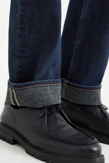 Men - Straight jeans - thermal jeans - denim-dark blue