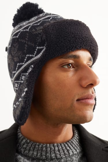 Hommes - Bonnet de maille - noir
