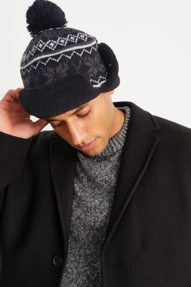 Hommes - Bonnet de maille - noir