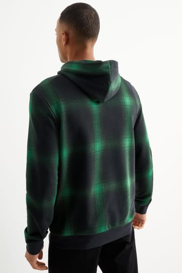 Herren - Hoodie - kariert - grün
