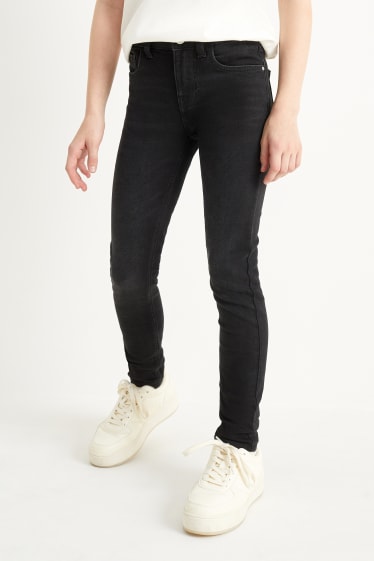 Dětské - Skinny jeans - LYCRA® - džíny - tmavošedé