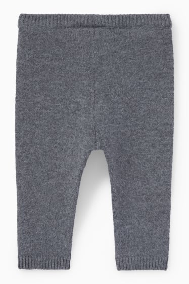 Neonati - Pantaloni in maglia neonati - grigio scuro